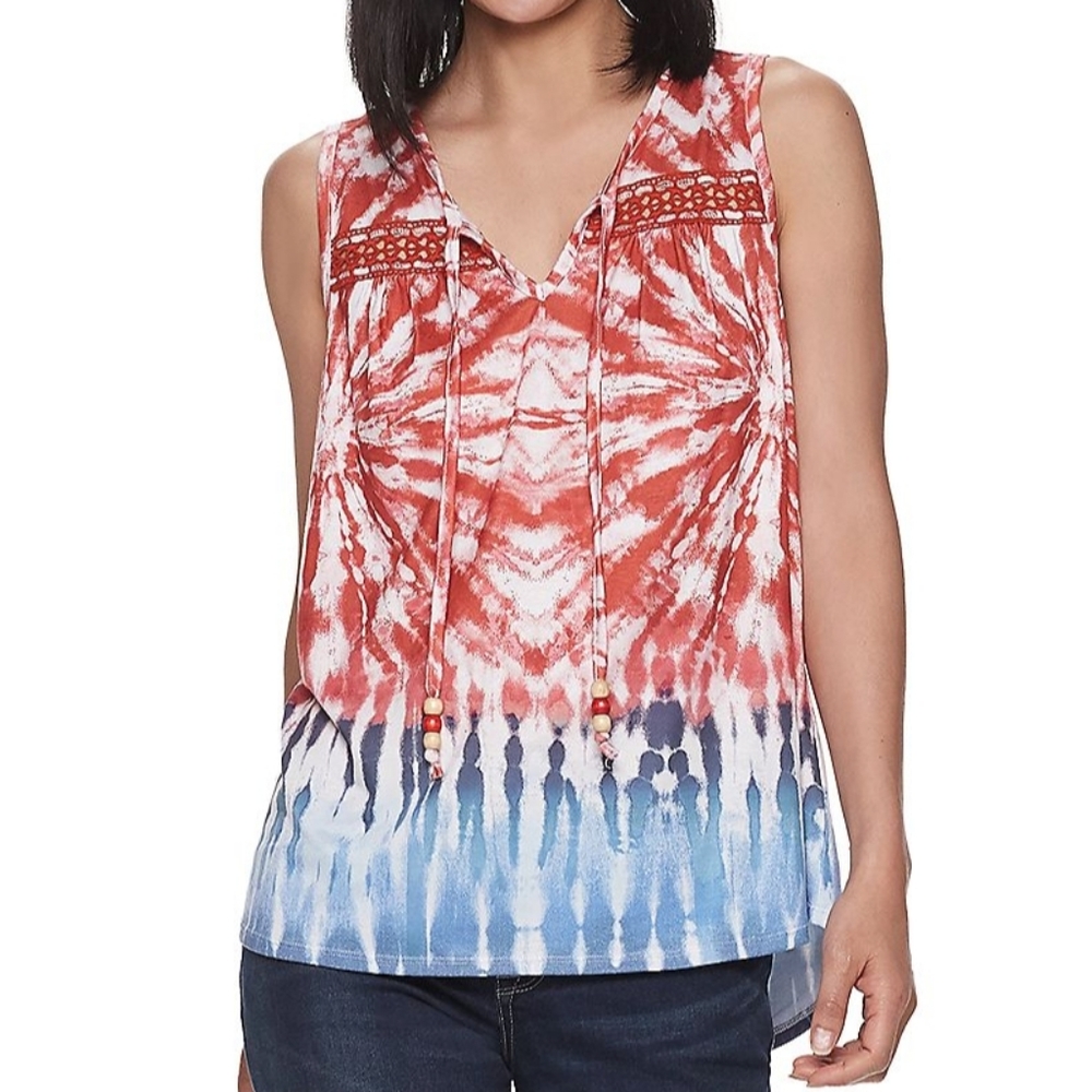World Unity Tie-Dye Printed Top